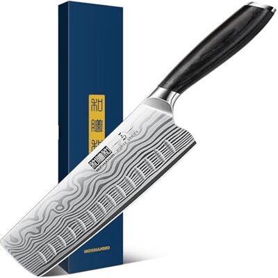 HOSHANHO Kochmesser Japanisches Nakiri Messer, 18 cm Küchenmesser aus Hochwertigem Edelstahl, Extra Scharfe Messerklinge Profi Messer mit Ergonomischem Pakkaholz-Griff HOSHANHO Kochmesser Japanisches Nakiri Messer, 18 cm Küchenmesser aus Hochwertigem Edelstahl, Extra Scharfe Messerklinge Profi Messer mit Ergonomischem Pakkaholz-Griff