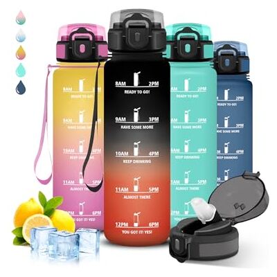 Grsta Trinkflasche- 1l- Trinkflasche Sport, Wasserflasche mit Strohhalm, Auslaufsicher, Flasche Kohlensäure Geeignet, Kann mit dir Tragen, Flasche mit Zeitmarkierung, Wasserflasche für Läuft, Yoga Grsta Trinkflasche- 1l- Trinkflasche Sport, Wasserflasche mit Strohhalm, Auslaufsicher, Flasche Kohlensäure Geeignet, Kann mit dir Tragen, Flasche mit Zeitmarkierung, Wasserflasche für Läuft, Yoga