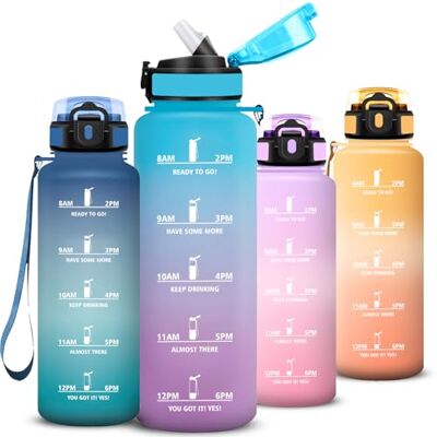 Mujigaga Trinkflasche 1,5 liter, Auslaufsichere Trinkflasche mit Zeitmarkierung und Schnürung, Trinkflaschen Sport mit Strohhalm, Flasche mit Sichere Verriegelung, Water Bottle für Fitness, Fahrrad, Outdoor Mujigaga Trinkflasche 1,5 liter, Auslaufsichere Trinkflasche mit Zeitmarkierung und Schnürung, Trinkflaschen Sport mit Strohhalm, Flasche mit Sichere Verriegelung, Water Bottle für Fitness, Fahrrad, Outdoor