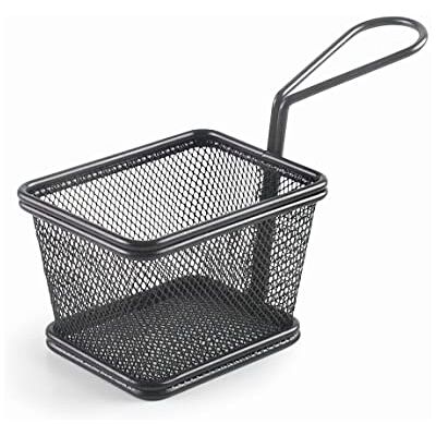 LACOR 61151 Schwarzer Snack-Servierkorb, quadratischer Korb, Kartoffel-Pommes-Korb, Edelstahlkorb, Nicht zum Braten geeignet, 10x8x7 cm, Mattschwarzes Finish LACOR 61151 Schwarzer Snack-Servierkorb, quadratischer Korb, Kartoffel-Pommes-Korb, Edelstahlkorb, Nicht zum Braten geeignet, 10x8x7 cm, Mattschwarzes Finish