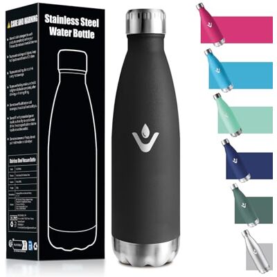 HoneyHolly Trinkflasche Edelstahl 750Ml, 18/8 Edelstahl, Thermosflasche, BPA-frei, Trinkflasche Sport, Doppelwandig Vakuumisoliert, Flasche für Outdoor, Camping, Picknick Schwarz HoneyHolly Trinkflasche Edelstahl 750Ml, 18/8 Edelstahl, Thermosflasche, BPA-frei, Trinkflasche Sport, Doppelwandig Vakuumisoliert, Flasche für Outdoor, Camping, Picknick Schwarz