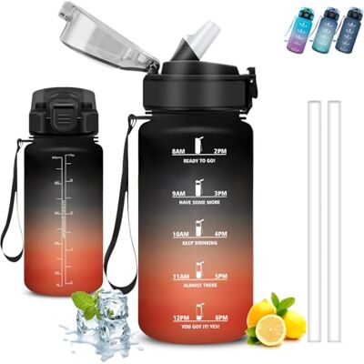 Grsta Trinkflasche Kinder, Trinkflasche 500ml, Wasserflasche mit Strohhalm, Auslaufsicher, Wasserflasche Kohlensäure Geeignet, Kann mit dir Tragen, Flasche mit Zeitmarkierung, Flasche für Schule, Camping Grsta Trinkflasche Kinder, Trinkflasche 500ml, Wasserflasche mit Strohhalm, Auslaufsicher, Wasserflasche Kohlensäure Geeignet, Kann mit dir Tragen, Flasche mit Zeitmarkierung, Flasche für Schule, Camping