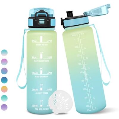 Motswedi Trinkflasche 1L, BPA-Frei, Trinkflasche Sport, Auslaufsicher, Wasserflasche, Kohlensäure Geeignet, Wasserflasche Sport, für Yoga, Schule, Fahrrad, Kinder, Outdoors, Beige Hellblau Motswedi Trinkflasche 1L, BPA-Frei, Trinkflasche Sport, Auslaufsicher, Wasserflasche, Kohlensäure Geeignet, Wasserflasche Sport, für Yoga, Schule, Fahrrad, Kinder, Outdoors, Beige Hellblau
