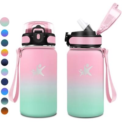 KollyKolla Trinkflasche Edelstahl 500ml, Isolierflasche mit Strohhalm, BPA-Frei, Kohlensäure Geeignet, Einhandöffnung, Vakuum Thermosflasche, Wasserflasche für Kinder, Sprudel, Camping, Picknick KollyKolla Trinkflasche Edelstahl 500ml, Isolierflasche mit Strohhalm, BPA-Frei, Kohlensäure Geeignet, Einhandöffnung, Vakuum Thermosflasche, Wasserflasche für Kinder, Sprudel, Camping, Picknick