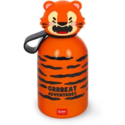 LEGAMI Hot&Cold BFF Kinder-Wasserflasche, Tiger-Motiv, doppellagig aus 18/8 Edelstahl mit luftdichtem Verschluss, hält 12 h heiß und 24 h kalt, Fassungsvermögen 310 ml LEGAMI Hot&Cold BFF Kinder-Wasserflasche, Tiger-Motiv, doppellagig aus 18/8 Edelstahl mit luftdichtem Verschluss, hält 12 h heiß und 24 h kalt, Fassungsvermögen 310 ml