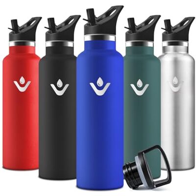Motswedi Trinkflasche, 500 ml BPA-Frei, Trinkflasche Edelstahl, Mit Strohhalm und 2 Deckeln, Flasche, 18/8 Edelstahl, Wasserflasche, Doppellagige Isolierung, Isolierflasche für Schule Königsblau Motswedi Trinkflasche, 500 ml BPA-Frei, Trinkflasche Edelstahl, Mit Strohhalm und 2 Deckeln, Flasche, 18/8 Edelstahl, Wasserflasche, Doppellagige Isolierung, Isolierflasche für Schule Königsblau