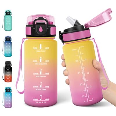 Motswedi Trinkflasche Kinder, 500ml, Kohlensäure Geeignet, Trinkflasche mit Strohhalm, Auslaufsicher, Wasserflasche, BPA-Frei, Flasche, Einhandöffnung, Trinkflaschen, für Schule, Fitness, Gelb Rosa Motswedi Trinkflasche Kinder, 500ml, Kohlensäure Geeignet, Trinkflasche mit Strohhalm, Auslaufsicher, Wasserflasche, BPA-Frei, Flasche, Einhandöffnung, Trinkflaschen, für Schule, Fitness, Gelb Rosa