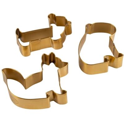Dr. Oetker Holiday Joy Ausstechformen-Set aus Edelstahl mit PVD-Beschichtung – Mattgold, Tiermotive Capybara, Dackel und Fuchs, Plätzchenausstecher für Weihnachtsgebäck, Reinigung per Hand Dr. Oetker Holiday Joy Ausstechformen-Set aus Edelstahl mit PVD-Beschichtung – Mattgold, Tiermotive Capybara, Dackel und Fuchs, Plätzchenausstecher für Weihnachtsgebäck, Reinigung per Hand