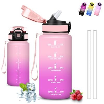 Grsta Trinkflasche- 500ml- Trinkflasche Kinder, Wasserflasche mit Strohhalm, Leicht zu Reinigen, Wasserflasche Auslaufsicher, Kann mit dir Tragen, Flasche mit Uhrzeit, Flasche für Schule, Camping, Sport Grsta Trinkflasche- 500ml- Trinkflasche Kinder, Wasserflasche mit Strohhalm, Leicht zu Reinigen, Wasserflasche Auslaufsicher, Kann mit dir Tragen, Flasche mit Uhrzeit, Flasche für Schule, Camping, Sport