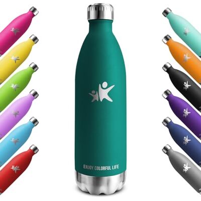KollyKolla Trinkflasche Edelstahl 1L, Vakuum Thermosflasche, Wasserflasche Auslaufsicher, BPA-Frei Thermoskanne Kohlensäure Geeignet, für Sport, Schule, Uni, Yoga, Sport, Fahrrad, Camping, Sprudel KollyKolla Trinkflasche Edelstahl 1L, Vakuum Thermosflasche, Wasserflasche Auslaufsicher, BPA-Frei Thermoskanne Kohlensäure Geeignet, für Sport, Schule, Uni, Yoga, Sport, Fahrrad, Camping, Sprudel