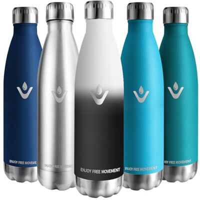 Vikaster Edelstahl Trinkflasche, 1l Thermosflasche, BPA-frei Trinkflasche, Auslaufsicher Wasserflasche für Sport, Camping, Fitness, Outdoor Vikaster Edelstahl Trinkflasche, 1l Thermosflasche, BPA-frei Trinkflasche, Auslaufsicher Wasserflasche für Sport, Camping, Fitness, Outdoor
