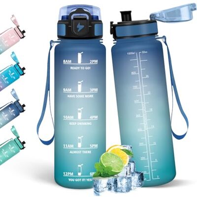 HoneyHolly Trinkflasche 1L, Auslaufsicher mit Zeitmarkierung, Wasserflasche, Sportflasche mit Filter, Trinkflasche Kohlensäure Geeignet, Flasche, Wasserflasche Sport für Outdoor, Fahrrad, Fitness HoneyHolly Trinkflasche 1L, Auslaufsicher mit Zeitmarkierung, Wasserflasche, Sportflasche mit Filter, Trinkflasche Kohlensäure Geeignet, Flasche, Wasserflasche Sport für Outdoor, Fahrrad, Fitness