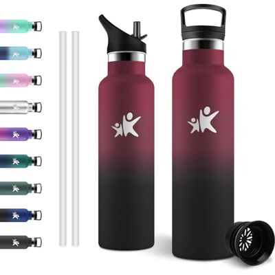JAPORIA Trinkflasche 750ml, Isolierflasche mit Strohhalm, BPA-Frei, Auslaufsicher, Kohlensaeure Geeignet, Wassflasche für Sprudel, Camping JAPORIA Trinkflasche 750ml, Isolierflasche mit Strohhalm, BPA-Frei, Auslaufsicher, Kohlensaeure Geeignet, Wassflasche für Sprudel, Camping