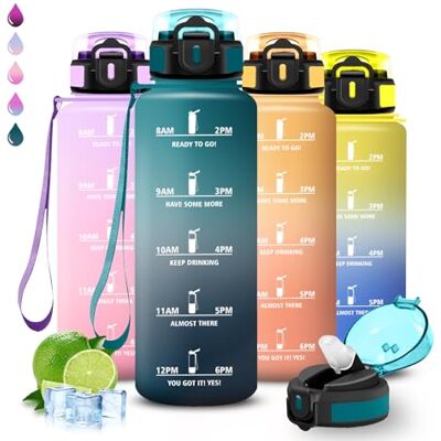 Grsta Trinkflasche Sport, Trinkflasche 1 5 liter, Wasserflasche mit Strohhalm, Leicht zu Reinigen, Wasserflasche Auslaufsicher, Kann mit dir Tragen, Flasche mit Zeitmarkierung, für Wandern, Yoga, Fitness Grsta Trinkflasche Sport, Trinkflasche 1 5 liter, Wasserflasche mit Strohhalm, Leicht zu Reinigen, Wasserflasche Auslaufsicher, Kann mit dir Tragen, Flasche mit Zeitmarkierung, für Wandern, Yoga, Fitness