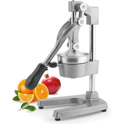 H&H Professionelle Zitruspresse mit Hebelmechanismus, aus Metall, grau, robustes Design, 29 x 40 cm, ideal für Granatäpfel, Zitrusfrüchte, für den privaten und professionellen Gebrauch H&H Professionelle Zitruspresse mit Hebelmechanismus, aus Metall, grau, robustes Design, 29 x 40 cm, ideal für Granatäpfel, Zitrusfrüchte, für den privaten und professionellen Gebrauch