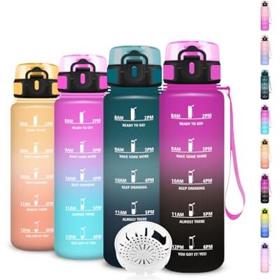 Grsta Trinkflasche Kinder- 500ml- Wasserflasche, Trinkflasche Kohlensäure Geeignet, mit Zeitmarkierung, Leicht zu Reinigen, mit Uhrzeit, Flasche für Schule, Büro, Outdoor, Camping, Running, Fitness Grsta Trinkflasche Kinder- 500ml- Wasserflasche, Trinkflasche Kohlensäure Geeignet, mit Zeitmarkierung, Leicht zu Reinigen, mit Uhrzeit, Flasche für Schule, Büro, Outdoor, Camping, Running, Fitness
