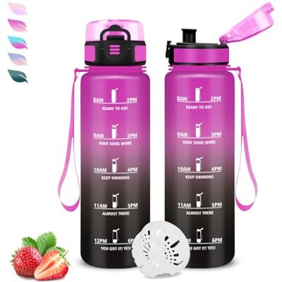 Grsta Trinkflasche Kinder- 500ml- Wasserflasche, Trinkflasche Kohlensäure Geeignet, mit Zeitmarkierung, Leicht zu Reinigen, mit Uhrzeit, Flasche für Schule, Büro, Outdoor, Camping, Fitness, Running Grsta Trinkflasche Kinder- 500ml- Wasserflasche, Trinkflasche Kohlensäure Geeignet, mit Zeitmarkierung, Leicht zu Reinigen, mit Uhrzeit, Flasche für Schule, Büro, Outdoor, Camping, Fitness, Running
