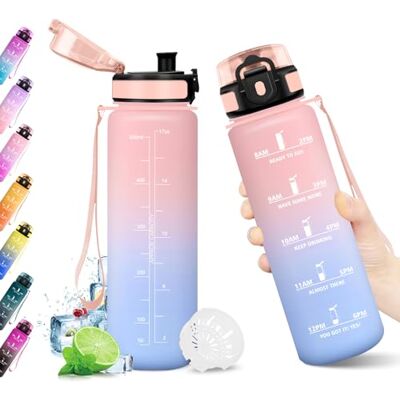 KollyKolla Sportflasche 500ml, Trinkflasche mit Zeitmarkierung und Filter, Trinkflasche Kohlensäure Geeignet, Auslaufsicher, BPA-frei, Motivierende Wasserflasche für Fitness, Schule, Fahrrad, Yoga, Camping, KollyKolla Sportflasche 500ml, Trinkflasche mit Zeitmarkierung und Filter, Trinkflasche Kohlensäure Geeignet, Auslaufsicher, BPA-frei, Motivierende Wasserflasche für Fitness, Schule, Fahrrad, Yoga, Camping,