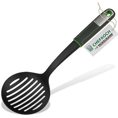 FACKELMANN CHEFKOCH Abseihlöffel Premium – Perfekt zum Abseihen für Klöße, Maultaschen & Mehr – Hitzebeständig bis 270°C – Schonend für Beschichtete Töpfe, Soft-Touch-Griff, Länge: 31,5 cm FACKELMANN CHEFKOCH Abseihlöffel Premium – Perfekt zum Abseihen für Klöße, Maultaschen & Mehr – Hitzebeständig bis 270°C – Schonend für Beschichtete Töpfe, Soft-Touch-Griff, Länge: 31,5 cm