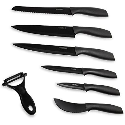 Cecotec Professionelles 7-Messer-Set Titanium Messerset. Profi-Messerset 7 Stück, 2 mm Cecotec Professionelles 7-Messer-Set Titanium Messerset. Profi-Messerset 7 Stück, 2 mm