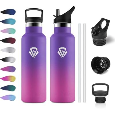 KollyKolla Thermosflasche 500ml, Thermoskanne BPA-Frei, Trinkflasche mit Strohhalm, Metall Wasserflasche Doppelwandig Isoliert, Isolierflasche für Jungs, Mädchen, Schule, Fahhrad, Outdoor, Sprudel, Fahhrad KollyKolla Thermosflasche 500ml, Thermoskanne BPA-Frei, Trinkflasche mit Strohhalm, Metall Wasserflasche Doppelwandig Isoliert, Isolierflasche für Jungs, Mädchen, Schule, Fahhrad, Outdoor, Sprudel, Fahhrad