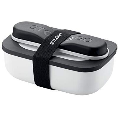 Guzzini On The Go, STORE&GO Set Lunchbox mit Reisebesteck Weiß, 20 x 12 x h7 cm 900ml 17110211 Guzzini On The Go, STORE&GO Set Lunchbox mit Reisebesteck Weiß, 20 x 12 x h7 cm 900ml 17110211