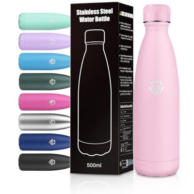 JAPORIA Thermosflasche 500ml, Doppelwandig Isoliert Isolierflasche, BPA-Frei und Auslaufsicher, Trinkflasche Kohlensäure Geeignet, Flasche für Schule, Fahrrad, Büro JAPORIA Thermosflasche 500ml, Doppelwandig Isoliert Isolierflasche, BPA-Frei und Auslaufsicher, Trinkflasche Kohlensäure Geeignet, Flasche für Schule, Fahrrad, Büro