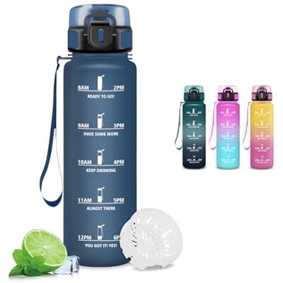 Mujigaga Trinkflasche Kinder- 500ml- Wasserflasche, Trinkflasche Auslaufsicher Kinder, Wasserflasche Kohlensäure Geeignet, mit Zeitmarkierung und Filter, Leicht zu Reinigen, Flasche für Schule, Büro, Outdoor Mujigaga Trinkflasche Kinder- 500ml- Wasserflasche, Trinkflasche Auslaufsicher Kinder, Wasserflasche Kohlensäure Geeignet, mit Zeitmarkierung und Filter, Leicht zu Reinigen, Flasche für Schule, Büro, Outdoor