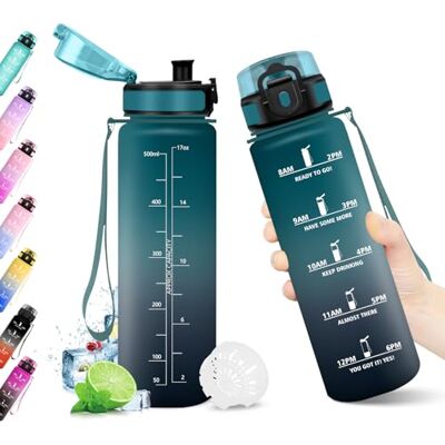 KollyKolla Trinkflasche 500ml, Wasserflasche mit Zeitmarkierung, Trinkflasche mit Filter, Auslaufsicher, BPA-frei, Sportflasche für Fitness, Fahrrad, Büro, Schule, Outdoor, Yoga, Erwachsene, Sprudel geeignet KollyKolla Trinkflasche 500ml, Wasserflasche mit Zeitmarkierung, Trinkflasche mit Filter, Auslaufsicher, BPA-frei, Sportflasche für Fitness, Fahrrad, Büro, Schule, Outdoor, Yoga, Erwachsene, Sprudel geeignet