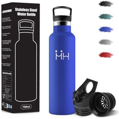 Motswedi Trinkflasche Edelstahl, 750ml Auslaufsicher, Trinkflasche mit Strohhalm, Kohlensäure Geeignet, Edelstahl Trinkflaschen, BPA-Frei, Thermosflasche für Camping, Reisen, Outdoor, Yoga, Königsblau Motswedi Trinkflasche Edelstahl, 750ml Auslaufsicher, Trinkflasche mit Strohhalm, Kohlensäure Geeignet, Edelstahl Trinkflaschen, BPA-Frei, Thermosflasche für Camping, Reisen, Outdoor, Yoga, Königsblau