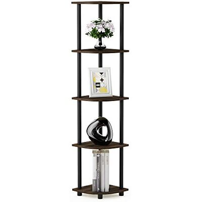 Furinno Eckenregal mit 5 Ebenen - Regal aus Holz/Schwarz Furinno Eckenregal mit 5 Ebenen - Regal aus Holz/Schwarz