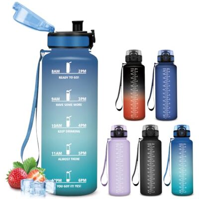 Mujigaga Trinkflasche 1 5 liter Auslaufsichere, Wasserflasche mit Filter, Sichere Verriegelung, Trinkflasche Sport, Mit Zeitmarkierung und Schnürung, Flasche für Gym, Outdoor, Sport Mujigaga Trinkflasche 1 5 liter Auslaufsichere, Wasserflasche mit Filter, Sichere Verriegelung, Trinkflasche Sport, Mit Zeitmarkierung und Schnürung, Flasche für Gym, Outdoor, Sport