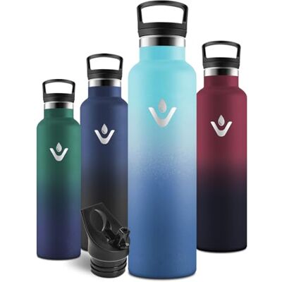 Motswedi Trinkflasche Edelstahl 1l, Auslaufsicher, Thermosflasche, Trinkflasche mit Strohhalm, Kohlensäure Geeignet, Isolierte Flasche, Wasserflasche 1l, für Fitness, Wandern, Himmelblau &Dunkelblau-A Motswedi Trinkflasche Edelstahl 1l, Auslaufsicher, Thermosflasche, Trinkflasche mit Strohhalm, Kohlensäure Geeignet, Isolierte Flasche, Wasserflasche 1l, für Fitness, Wandern, Himmelblau &Dunkelblau-A