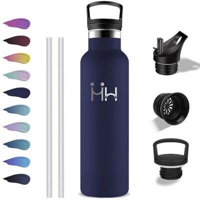 Grsta Trinkflasche Edelstahl, Trinkflasche 500ml, Flasche mit Strohhalm, BPA-Frei, Wasserflasche Auslaufsicher, 24h Kalt & 12h Warm, Thermosflasche für Schule, Reisen, Fahrrad, Camping, Büro Grsta Trinkflasche Edelstahl, Trinkflasche 500ml, Flasche mit Strohhalm, BPA-Frei, Wasserflasche Auslaufsicher, 24h Kalt & 12h Warm, Thermosflasche für Schule, Reisen, Fahrrad, Camping, Büro