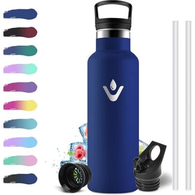 KollyKolla Trinkflasche Edelstahl 500ml, Auslaufsicher Thermosflasche mit Strohhalm, BPA-Frei, Kohlensäure Geeignet, Einhandöffnung, Vakuum Thermosflasche, Wasserflasche für Kinder, Sprudel, Camping, Gym KollyKolla Trinkflasche Edelstahl 500ml, Auslaufsicher Thermosflasche mit Strohhalm, BPA-Frei, Kohlensäure Geeignet, Einhandöffnung, Vakuum Thermosflasche, Wasserflasche für Kinder, Sprudel, Camping, Gym