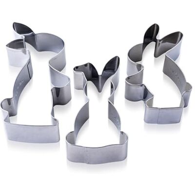 Zenker Ausstecher-Set Hasenfamilie 3tlg – für Osterplätzchen, Edelstahl, spülmaschinenfest, Designed in Germany, Silber Zenker Ausstecher-Set Hasenfamilie 3tlg – für Osterplätzchen, Edelstahl, spülmaschinenfest, Designed in Germany, Silber
