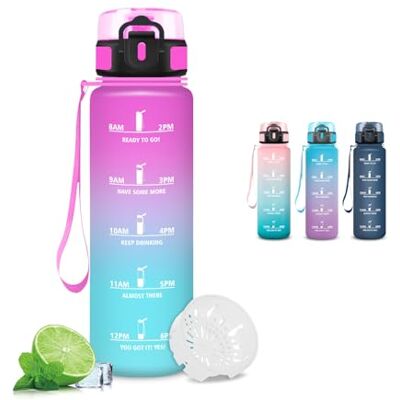 Mujigaga Trinkflasche- 0 5 liter- Wasserflasche, Flasche mit Zeitmarkierung und Filter, Trinkflasche Kohlensäure Geeignet, Leicht zu Reinigen, Flasche für Schule, Running, Kinder, Camping, Outdoor Mujigaga Trinkflasche- 0 5 liter- Wasserflasche, Flasche mit Zeitmarkierung und Filter, Trinkflasche Kohlensäure Geeignet, Leicht zu Reinigen, Flasche für Schule, Running, Kinder, Camping, Outdoor
