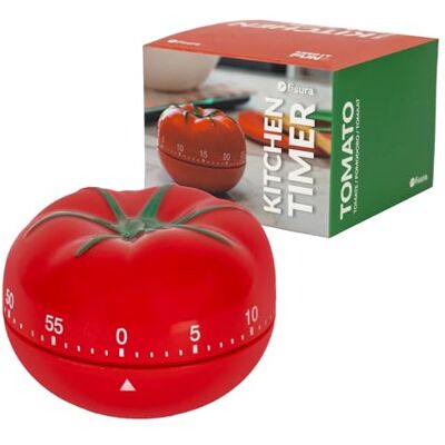 FISURA – Originaler Küchentimer in Tomatenform. Mechanischer 60-Minuten-Kurzzeitmesser für Küche. Countdown für Kinder und Timer zur Anwendung der Pomodoro-Technik, Tomate, Rot FISURA – Originaler Küchentimer in Tomatenform. Mechanischer 60-Minuten-Kurzzeitmesser für Küche. Countdown für Kinder und Timer zur Anwendung der Pomodoro-Technik, Tomate, Rot
