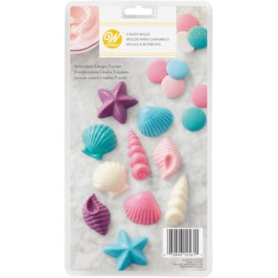 Wilton 3D Candy Mould Muschelform, Backform für Schokolade und Süßigkeiten, Candy Melts, Chocolat Melts, Kunststoff Schokoladenform, Tortendeko 5 Designs Wilton 3D Candy Mould Muschelform, Backform für Schokolade und Süßigkeiten, Candy Melts, Chocolat Melts, Kunststoff Schokoladenform, Tortendeko 5 Designs