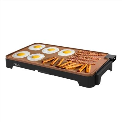 BELLA XL Keramik-Titan-Elektrogrillplatte, bereitet 15 Eier auf einmal zu, Healthy-Eco-Antihaftbeschichtung, mühelos zu reinigen, große versenkbare Kochfläche, 30,5 x 56 cm, Kupfer/Schwarz BELLA XL Keramik-Titan-Elektrogrillplatte, bereitet 15 Eier auf einmal zu, Healthy-Eco-Antihaftbeschichtung, mühelos zu reinigen, große versenkbare Kochfläche, 30,5 x 56 cm, Kupfer/Schwarz