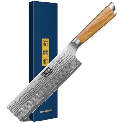 HOSHANHO Damastmesser Kochmesser Nakiri Küchenmesser 16.5cm, Profi 67 Schichten Damaskus Edelstahl Chefmesser, Scharfe Messerklinge mit Ergonomischer Griff HOSHANHO Damastmesser Kochmesser Nakiri Küchenmesser 16.5cm, Profi 67 Schichten Damaskus Edelstahl Chefmesser, Scharfe Messerklinge mit Ergonomischer Griff
