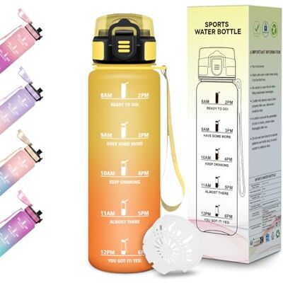 Motswedi Trinkflasche, 500ML BPA-Frei, Wasserflasche, Auslaufsicheres Schlossdesign, Gym Flasche, Flasche mit zeitmarkierung, Trinkflasche Kinder Auslaufsicher für Schule, Läuft, Camping Bernstein&Orange Motswedi Trinkflasche, 500ML BPA-Frei, Wasserflasche, Auslaufsicheres Schlossdesign, Gym Flasche, Flasche mit zeitmarkierung, Trinkflasche Kinder Auslaufsicher für Schule, Läuft, Camping Bernstein&Orange