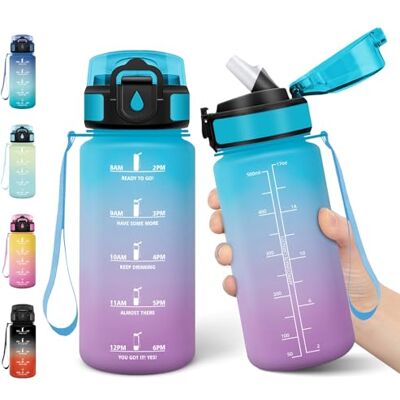 Motswedi Trinkflasche Kinder, 500ml, Kohlensäure Geeignet, Trinkflasche mit Strohhalm, Auslaufsicher, Wasserflasche, BPA-Frei, Flasche, Einhandöffnung, Trinkflaschen, für Schule, Fitness, Blau Violett Motswedi Trinkflasche Kinder, 500ml, Kohlensäure Geeignet, Trinkflasche mit Strohhalm, Auslaufsicher, Wasserflasche, BPA-Frei, Flasche, Einhandöffnung, Trinkflaschen, für Schule, Fitness, Blau Violett