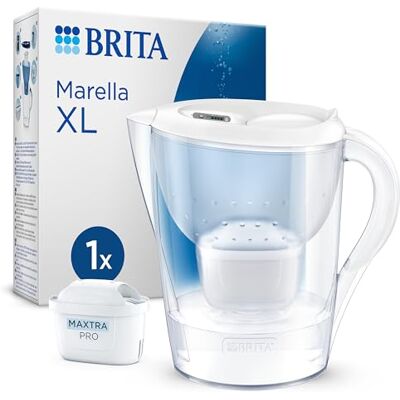 Brita Wasserfilter Kanne Marella XL weiß (3,5l) inkl. 1x MAXTRA PRO Pure Performance Kartusche große Filterkanne mit Smart Light LED & Klapp-Deckel, filtert Verunreinigungen & mehr Brita Wasserfilter Kanne Marella XL weiß (3,5l) inkl. 1x MAXTRA PRO Pure Performance Kartusche große Filterkanne mit Smart Light LED & Klapp-Deckel, filtert Verunreinigungen & mehr