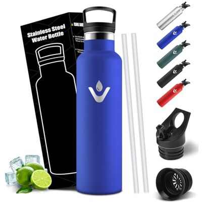 Mulbijeo Trinkflasche 750ML, Auslaufsichere Isolierflasche Doppelwandig, Thermosflasche, BPA-Frei, Flasche mit Strohhalm, 18/8 Edelstahl, Wasserflasche Kohlensäure Geeignet Mulbijeo Trinkflasche 750ML, Auslaufsichere Isolierflasche Doppelwandig, Thermosflasche, BPA-Frei, Flasche mit Strohhalm, 18/8 Edelstahl, Wasserflasche Kohlensäure Geeignet