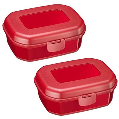 Westmark 2 Brotdosen/Snackboxen »Maxi« 935 ml, mit Klick-Verschluss, Höhe: ca. 7,4 cm, Kunststoff, Rot, 235222E3 Westmark 2 Brotdosen/Snackboxen »Maxi« 935 ml, mit Klick-Verschluss, Höhe: ca. 7,4 cm, Kunststoff, Rot, 235222E3