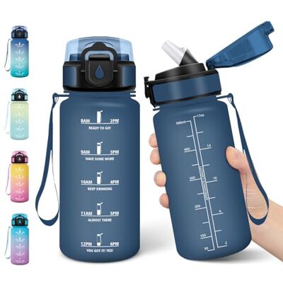 Motswedi Trinkflasche Kinder, 500ml, Kohlensäure Geeignet, Trinkflasche mit Strohhalm, Auslaufsicher, Wasserflasche, BPA-Frei, Flasche, Einhandöffnung, Trinkflaschen, für Schule, Fitness, Dunkelblau Motswedi Trinkflasche Kinder, 500ml, Kohlensäure Geeignet, Trinkflasche mit Strohhalm, Auslaufsicher, Wasserflasche, BPA-Frei, Flasche, Einhandöffnung, Trinkflaschen, für Schule, Fitness, Dunkelblau