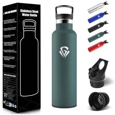 HoneyHolly Trinkflasche Edelstahl 750ML, BPA-Frei, Trinkflasche, Doppelwandig Vakuumisoliert, Wasserflasche Edelstahl, mit Strohhalm, Isolierflasche für Schule, Reisen, Joggen Armeegrün HoneyHolly Trinkflasche Edelstahl 750ML, BPA-Frei, Trinkflasche, Doppelwandig Vakuumisoliert, Wasserflasche Edelstahl, mit Strohhalm, Isolierflasche für Schule, Reisen, Joggen Armeegrün