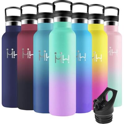 Motswedi Trinkflasche Edelstahl, 1000ml BPA-Frei, Trinkflasche mit Strohhalm, Kalt&Warm, Thermosflasche, Auslaufsicher, für Sport, Fitness, Outdoor, Yoga, Seegrün & Hellviolett Motswedi Trinkflasche Edelstahl, 1000ml BPA-Frei, Trinkflasche mit Strohhalm, Kalt&Warm, Thermosflasche, Auslaufsicher, für Sport, Fitness, Outdoor, Yoga, Seegrün & Hellviolett
