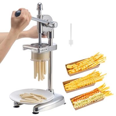 VEVOR kommerzieller Pommes-Frites-Schneider, Edelstahl-Presse für frittierte Kartoffelstreifen, Schneider mit ausziehbarem Extruder, manuelle Kartoffelpüree-Presse für Restaurants Café Bistro VEVOR kommerzieller Pommes-Frites-Schneider, Edelstahl-Presse für frittierte Kartoffelstreifen, Schneider mit ausziehbarem Extruder, manuelle Kartoffelpüree-Presse für Restaurants Café Bistro